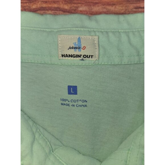 Johnnie-O Hangin Out Mint Green Polo Shirt Large Fits like a medium - Picture 5 of 7